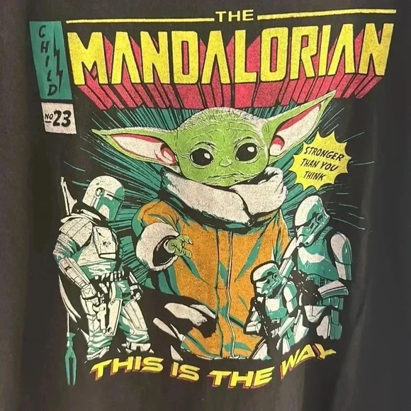 Men’s XL MAD Engine Star Wars the Mandalorian shirt this is the way Baby Yoda - Picture 2 of 4